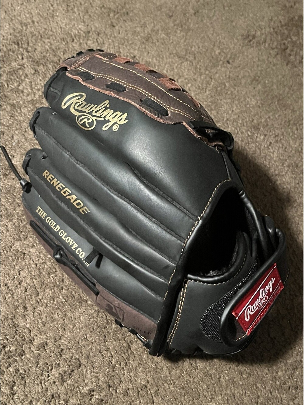 Rawlings Renegade R125BRB 12.5" Baseball Softball Glove RH Thrower Black/Brown